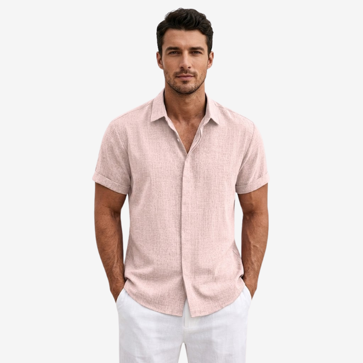 VALERIQUE | Chemise en Lin pour Homme – Manches Courtes et Coupe Ample