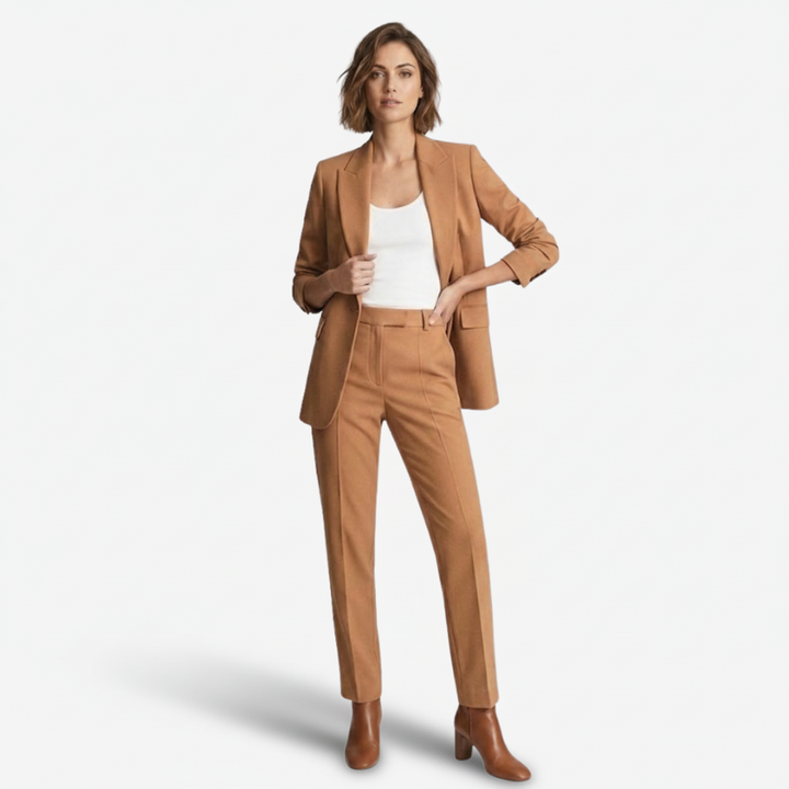 VALERIQUE | Ensemble Blazer et Pantalon en Coton Léger pour Femme – Coupe Structurée