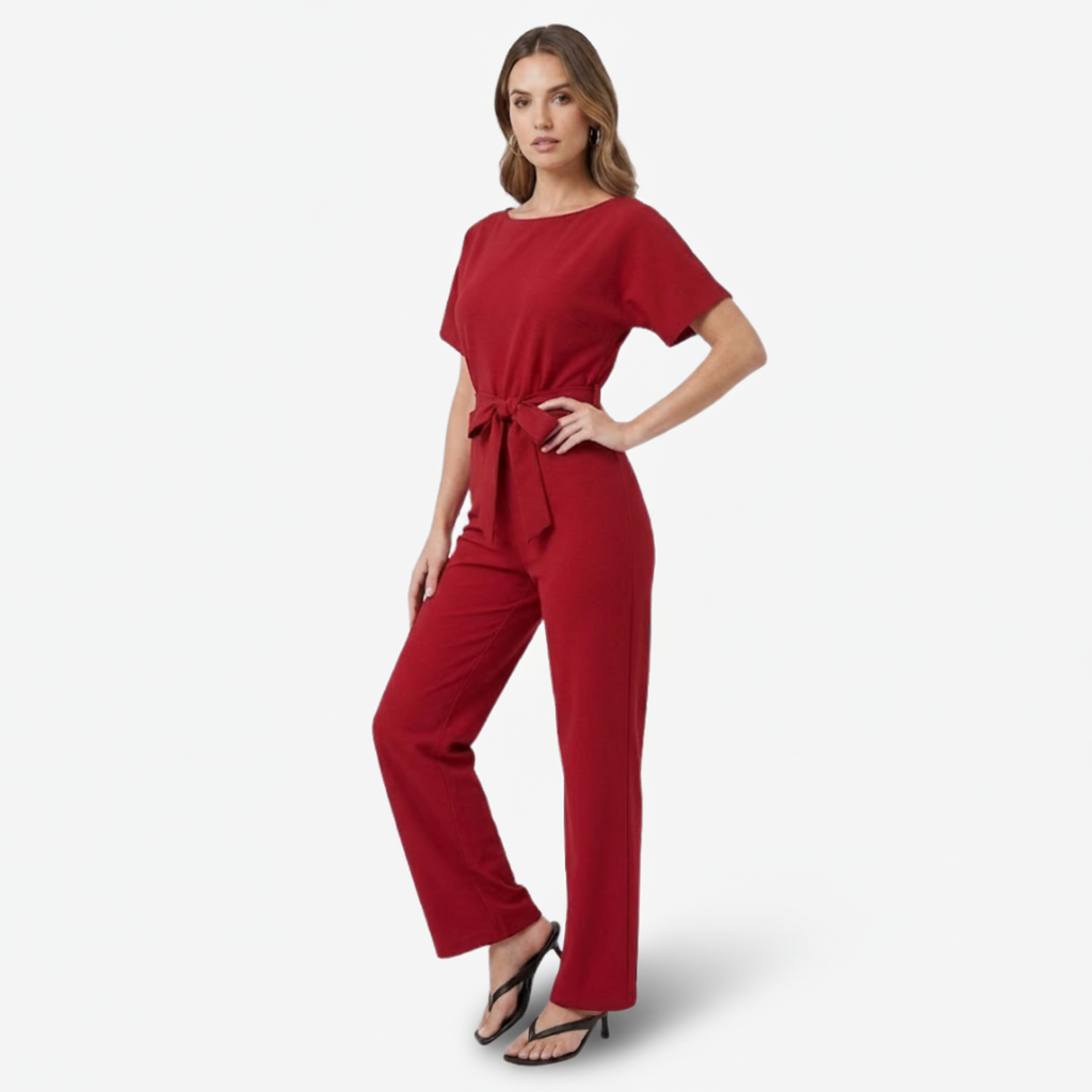 VALERIQUE | Combinaison en Coton Léger pour Femme – Taille Marquée et Jambes Larges