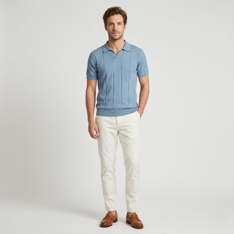 VALERIQUE | Polo en Coton pour Homme – Manches Courtes et Coupe Ajustée