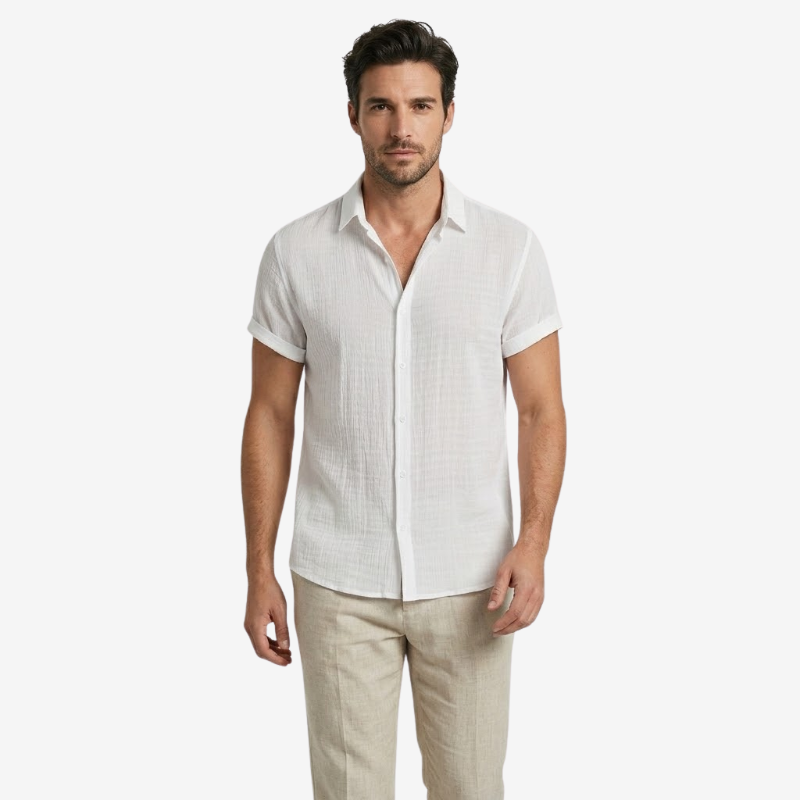 VALERIQUE | Chemise en Coton pour Homme – Manches Courtes et Coupe Classique