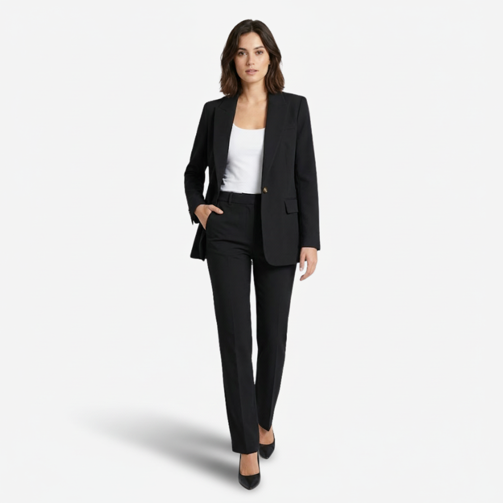 VALERIQUE | Ensemble Blazer et Pantalon en Coton Léger pour Femme – Coupe Structurée