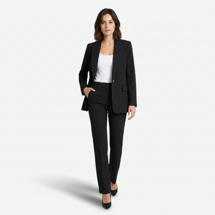 VALERIQUE | Ensemble Blazer et Pantalon en Coton Léger pour Femme – Coupe Structurée