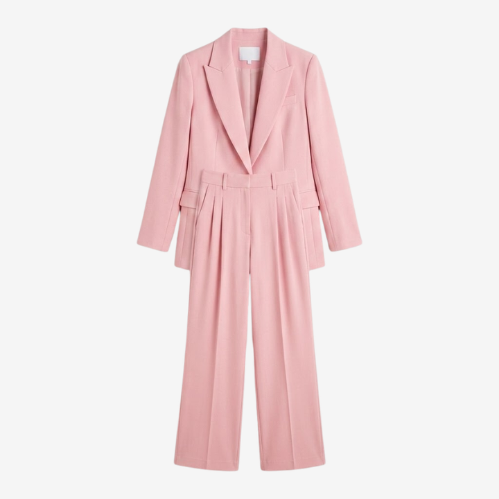 VALERIQUE | Ensemble Blazer et Pantalon en Coton Léger pour Femme – Coupe Structurée