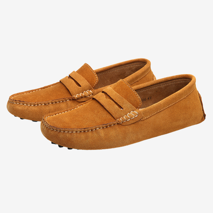 VALERIQUE | Mocassins en Daim pour Homme – Coupe Classique Sans Lacets