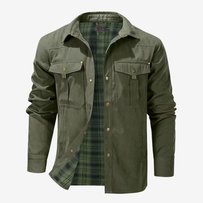 VALERIQUE | Veste Cargo en Coton pour Homme – Col Revers et Coupe Classique
