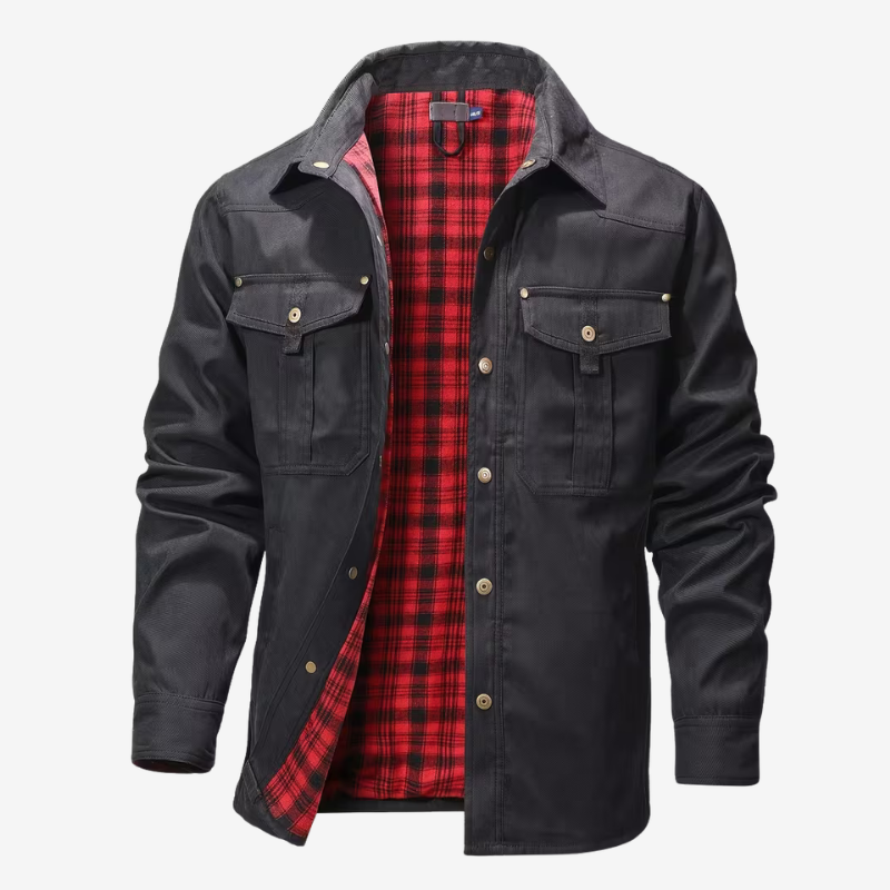 VALERIQUE | Veste Cargo en Coton pour Homme – Col Revers et Coupe Classique