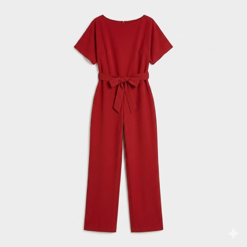 VALERIQUE | Combinaison en Coton Léger pour Femme – Taille Marquée et Jambes Larges