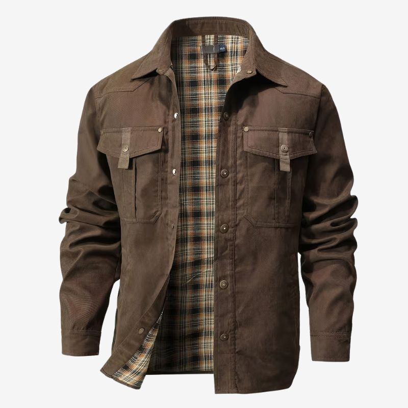 VALERIQUE | Veste Cargo en Coton pour Homme – Col Revers et Coupe Classique
