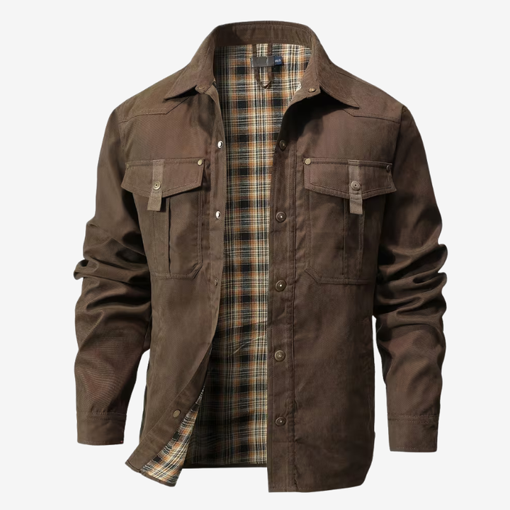 VALERIQUE | Veste Cargo en Coton pour Homme – Col Revers et Coupe Classique