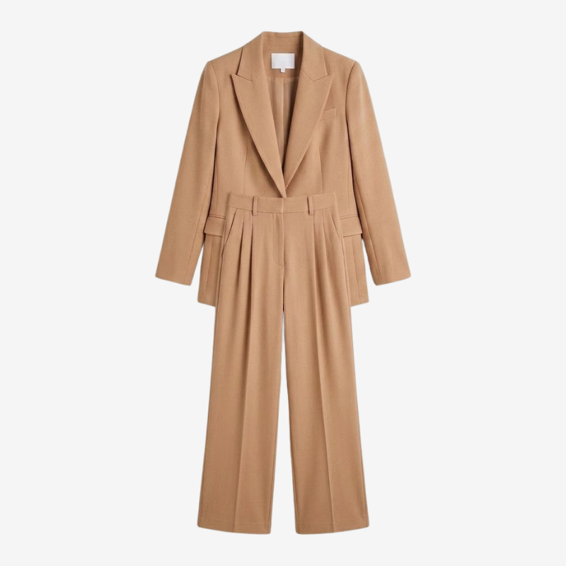VALERIQUE | Ensemble Blazer et Pantalon en Coton Léger pour Femme – Coupe Structurée
