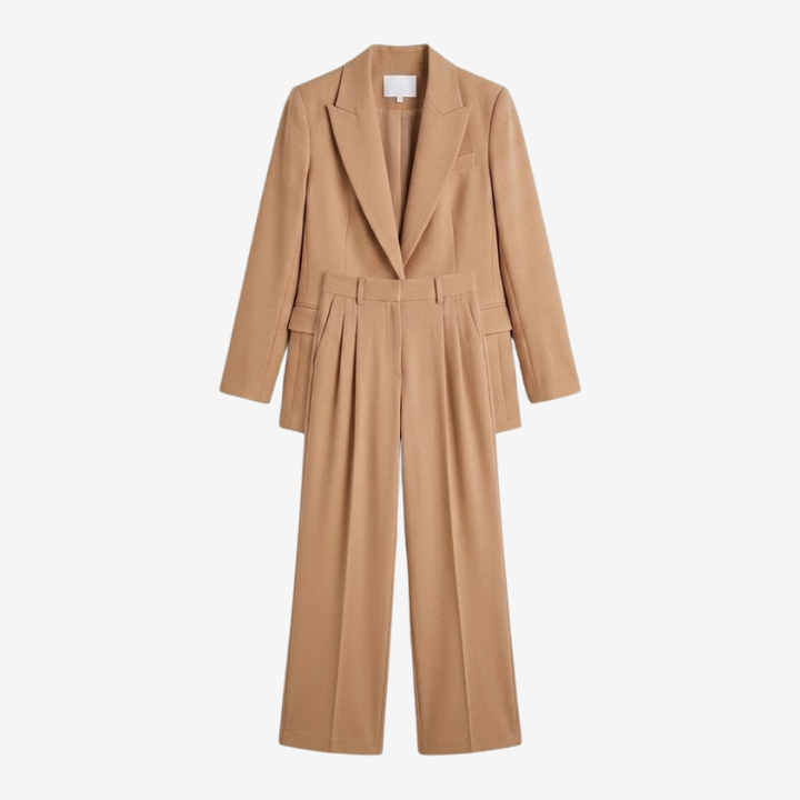 VALERIQUE | Ensemble Blazer et Pantalon en Coton Léger pour Femme – Coupe Structurée