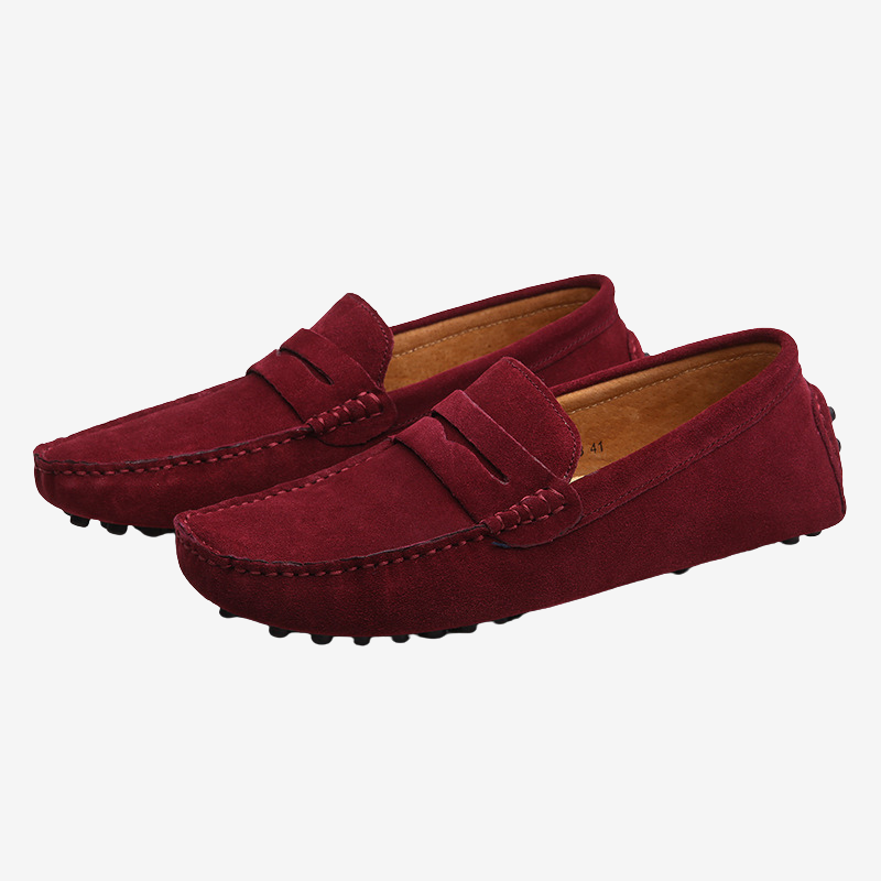 VALERIQUE | Mocassins en Daim pour Homme – Coupe Classique Sans Lacets