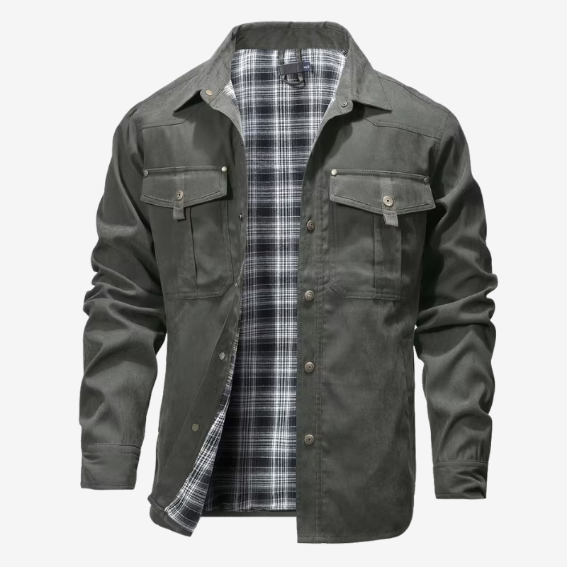 VALERIQUE | Veste Cargo en Coton pour Homme – Col Revers et Coupe Classique
