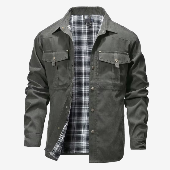 VALERIQUE | Veste Cargo en Coton pour Homme – Col Revers et Coupe Classique