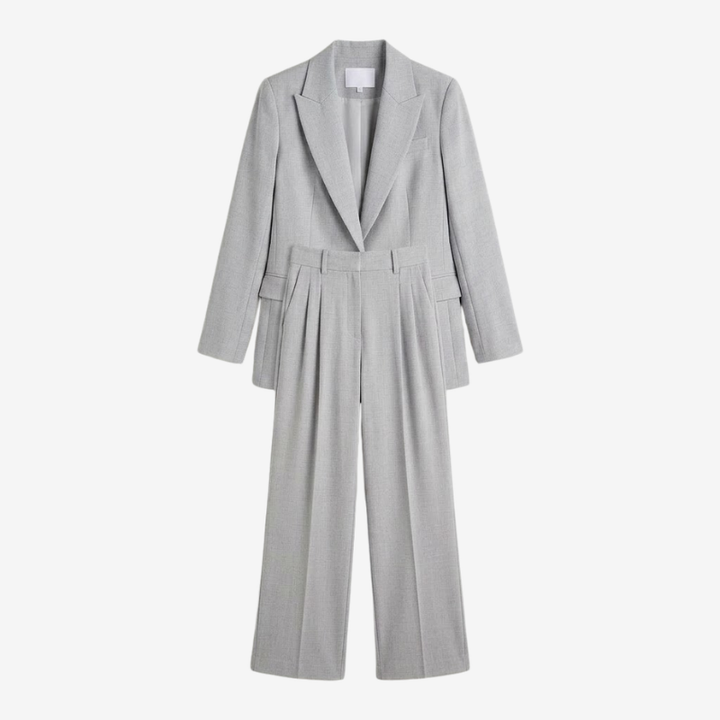 VALERIQUE | Ensemble Blazer et Pantalon en Coton Léger pour Femme – Coupe Structurée