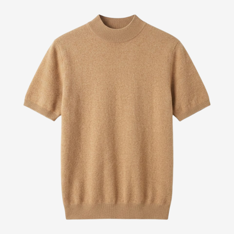 VALERIQUE | T-Shirt Col Montant en Laine pour Homme – Coupe Ajustée