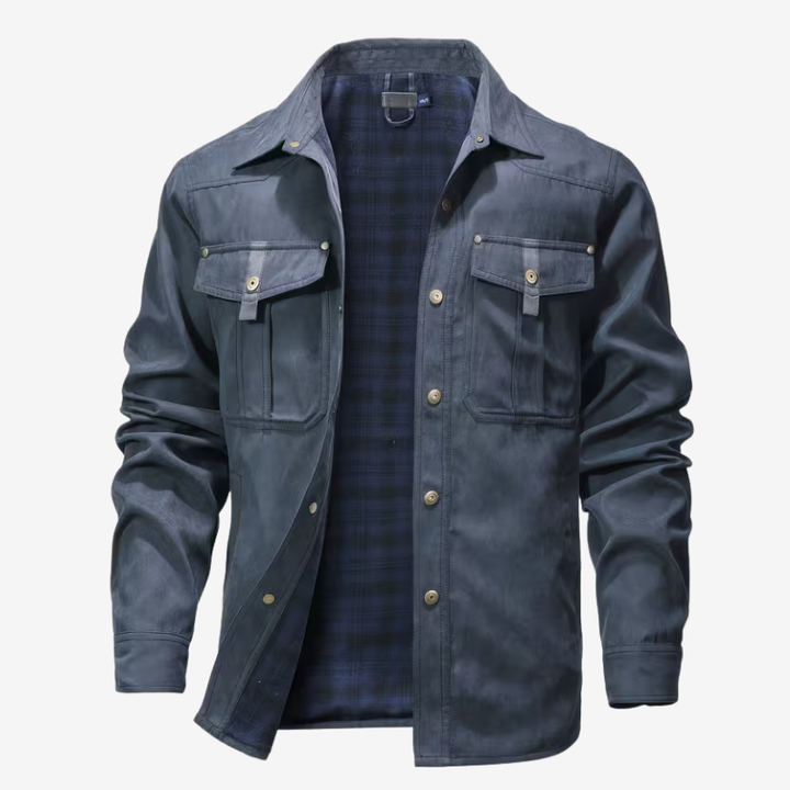 VALERIQUE | Veste Cargo en Coton pour Homme – Col Revers et Coupe Classique