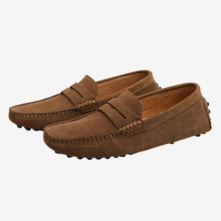 VALERIQUE | Mocassins en Daim pour Homme – Coupe Classique Sans Lacets