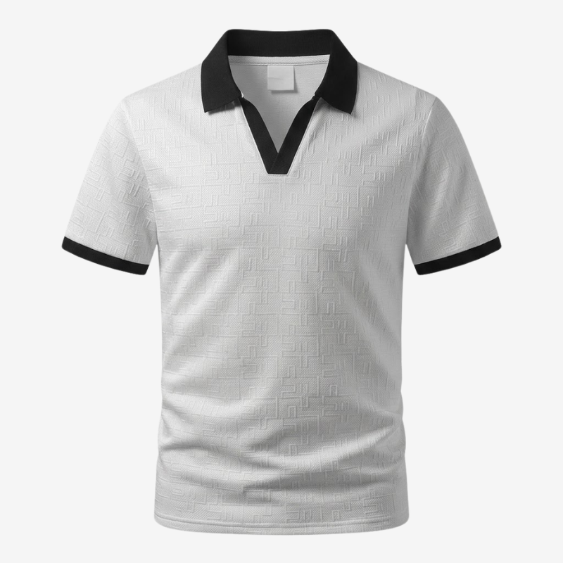 VALERIQUE | Polo à Col V pour Homme – Col Contrasté et Coupe Régulière