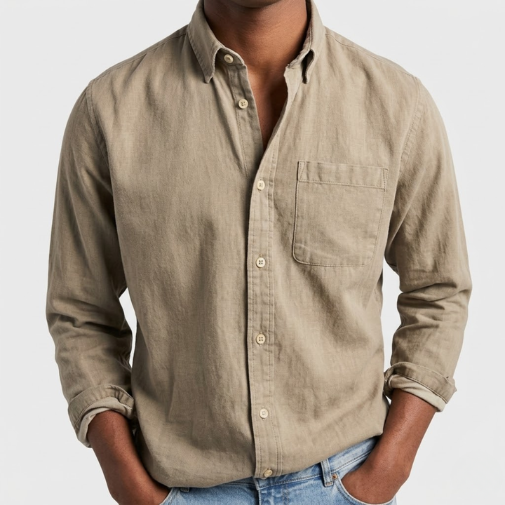 VALERIQUE | Chemise à manches longues coupe classique style minimaliste pour usage quotidien